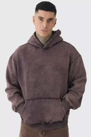 Oversized Boxy Acid Wash Hoodie