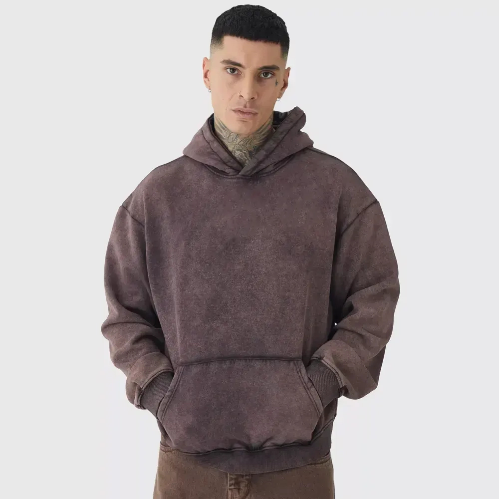 Oversized Boxy Acid Wash Hoodie