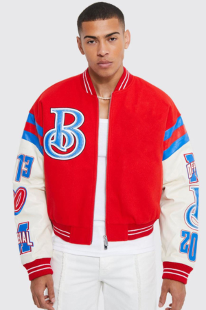 Oversized Boxy Jersey Varsity Jacket