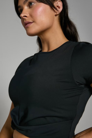 Short Sleeve Crop Top – Black