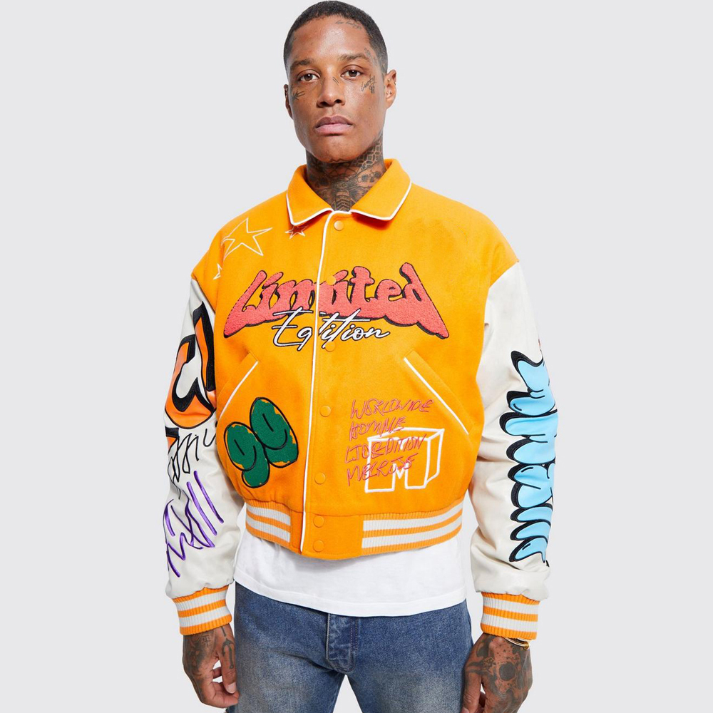 PU Badge Varsity Jacket