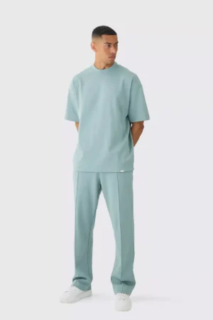 Oversized Interlock T-shirt And Jogger Tracksuit