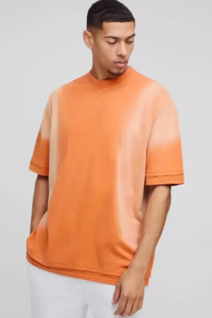 Oversized Faux Layer Spray Wash T-Shirt