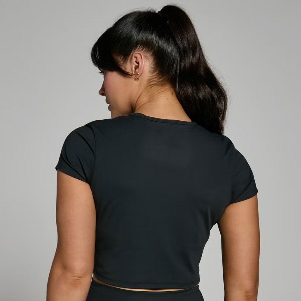 Short Sleeve Crop Top – Black - Image 2