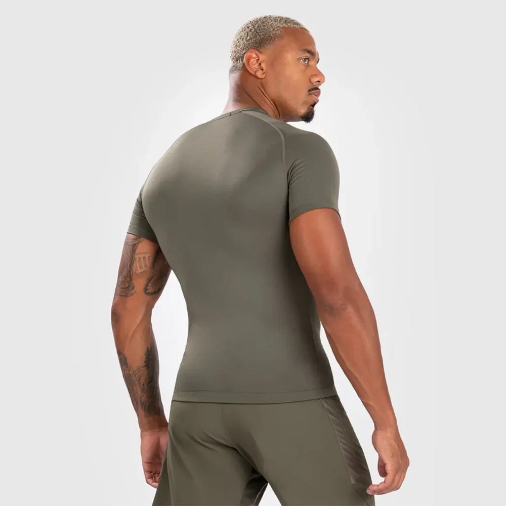 Men’s Short Sleeve Rashguard – Khaki - Image 2