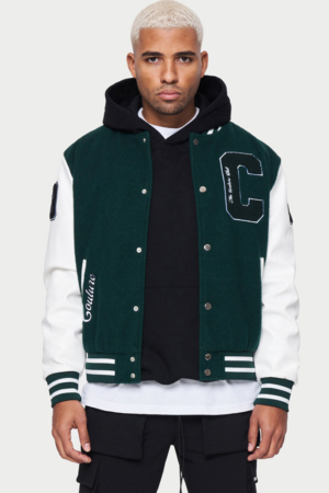 Nylon Varsity Jacket with Badges