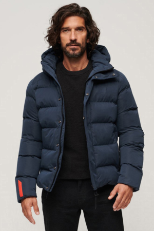 Hooded Microfibre Sports Puffer Jacket
