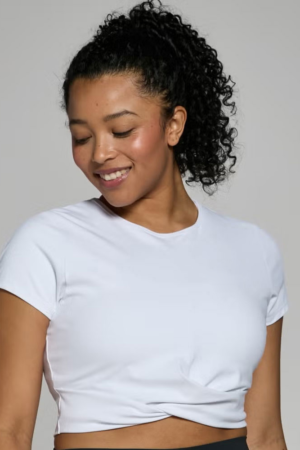 Short Sleeve Crop Top – White