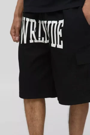 Waist Ripstop Printed Relaxed Cargo Shorts